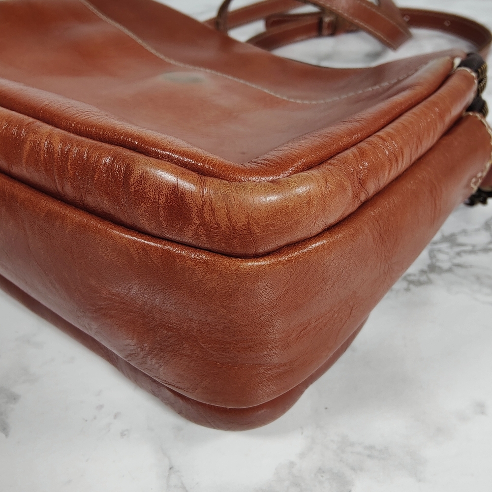 Patricia Nash Brown Leather Multi Pocket Crossbody Purse - Picture 5 of 16